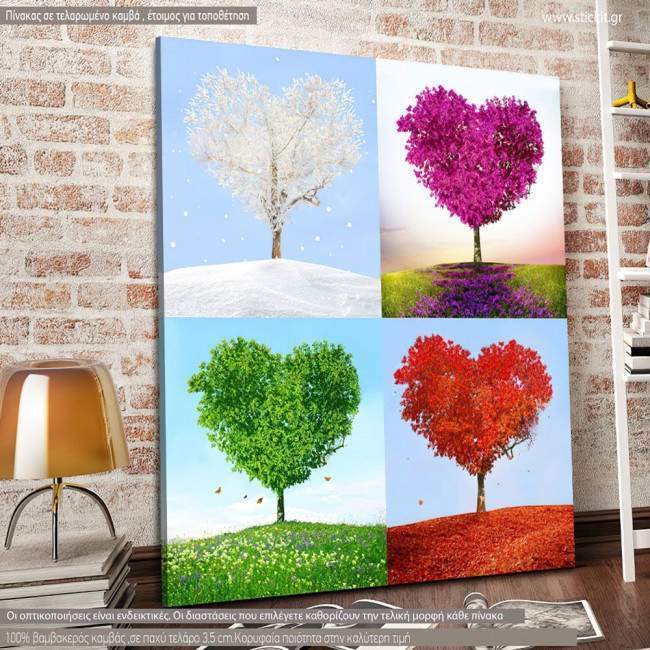 Canvas print Tree of love four seasons