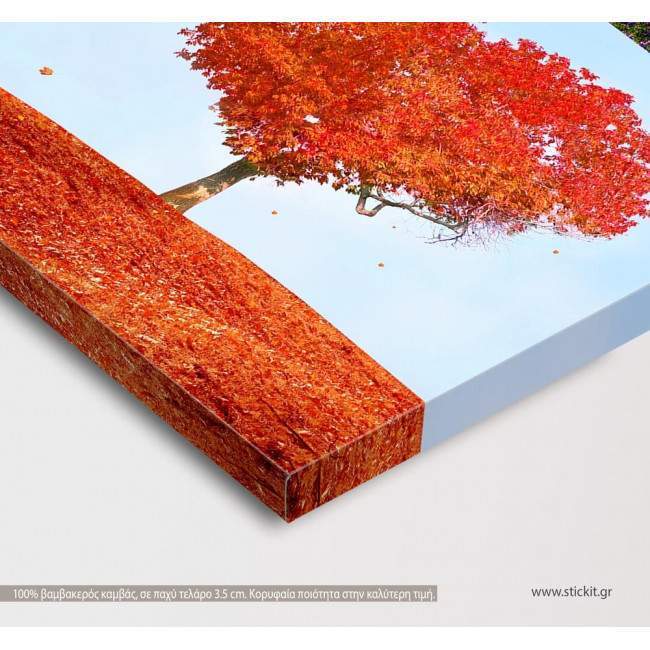 Canvas print Tree of love four seasons, side