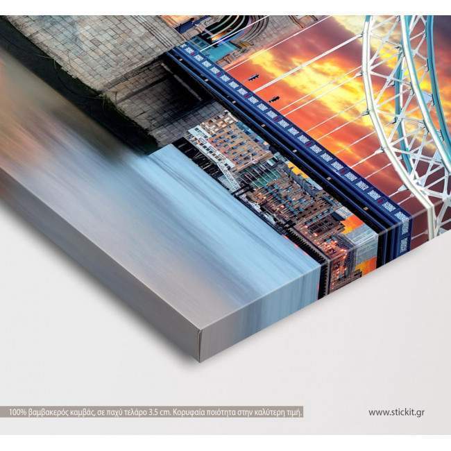 Tower bridge in London, πίνακας σε καμβά, λεπτομέρεια