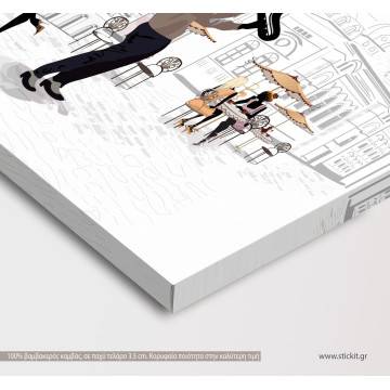 Canvas print People in the old city 2