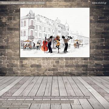 Πίνακας σε καμβά People in the old city