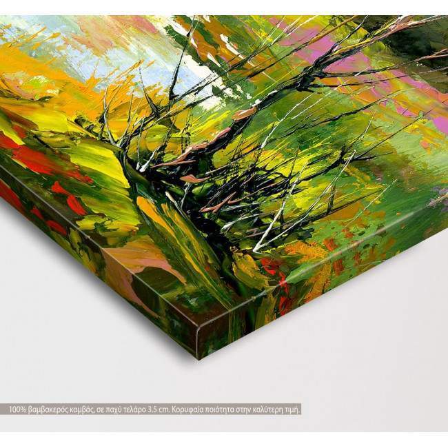 Canvas print Autumn landscape, Autumn landscape with the wood river, detail
