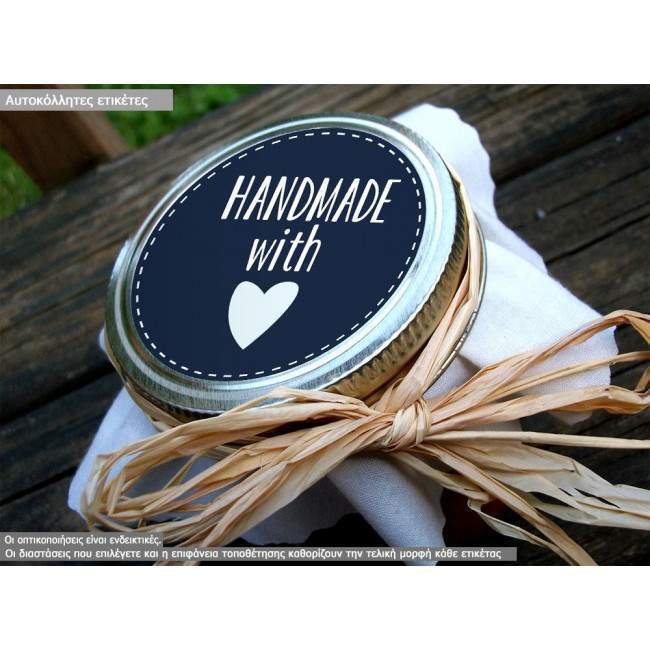 Sticker label Hand made with love