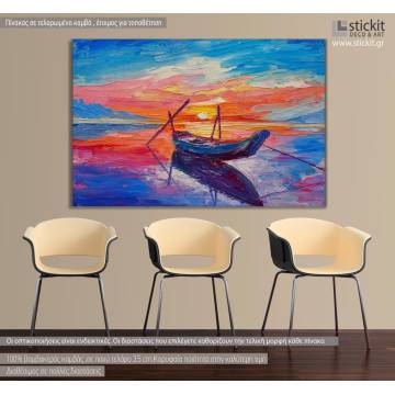 Canvas print Fishing boats on sea