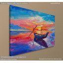 Canvas print Fishing boats on sea, side