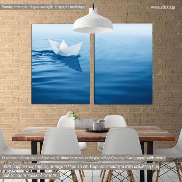 Canvas print Paper boat, two panels