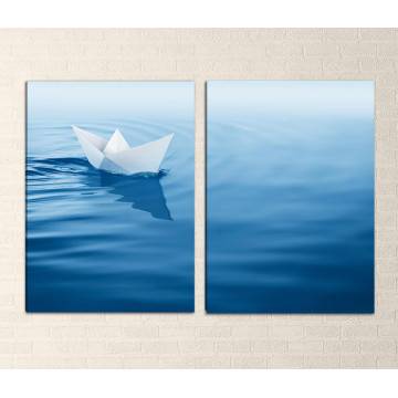 Canvas print Paper boat, two panels 2