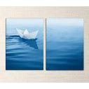 Canvas print Paper boat, two panels, side