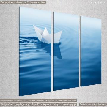 Canvas print Paper boat,  3 panels 2