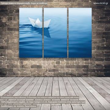 Canvas print Paper boat,  3 panels
