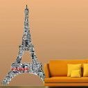 Wall stickers  The Eiffel Tower, words