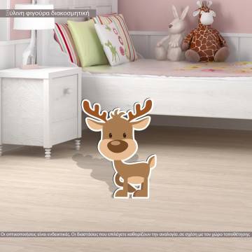 Deer wooden decorative figure