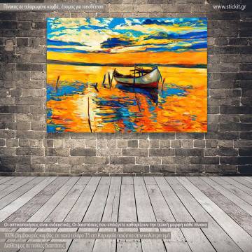 Πίνακας σε καμβά Ηλιοβασίλεμα στη λιμνοθάλασσα