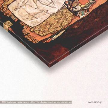 Canvas print Parent with two children (the mother), Schiele Egon, reproduction 2