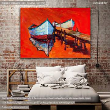 Canvas print Boats and ocean