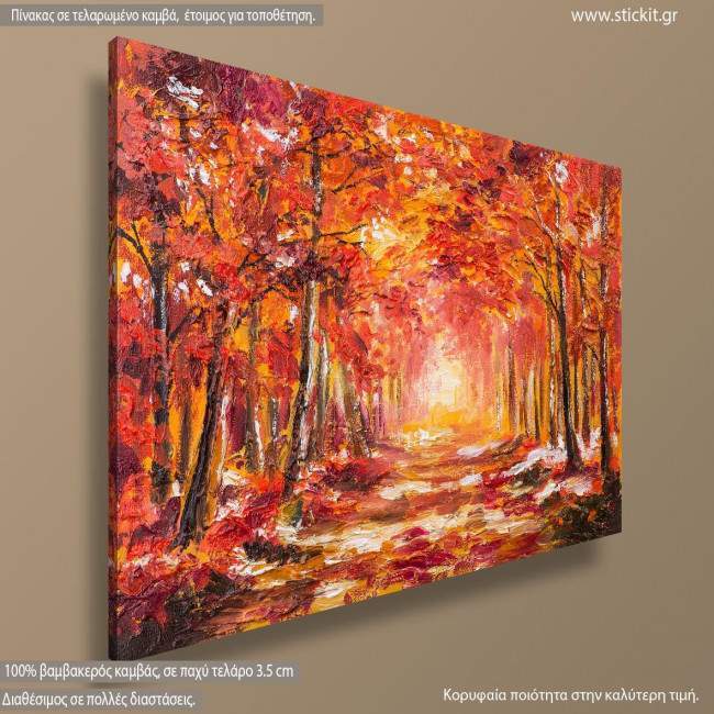 Canvas print Autumn forest, Colorful autumn forest, side