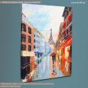 Canvas print Couple walking on the streets of Paris, side