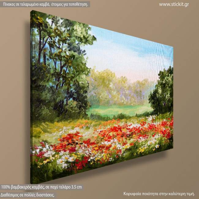 Canvas print Poppies, Poppy field, side