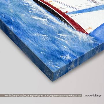 Canvas print Heeling sailboat View 1 2