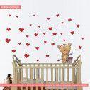 Kids wall stickers Bear artist, hearts and stars
