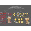 Kids wall stickers Bear artist, hearts and stars