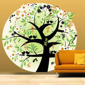 Αυτοκόλλητο τοίχου Δέντρο, πεταλούδες, αστέρια και πουλιά 