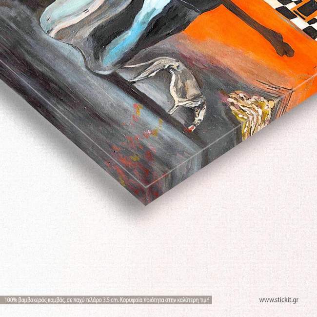 Canvas print Metamorphosis of Narcissus reart (original by S. Dali), reproduction, detail