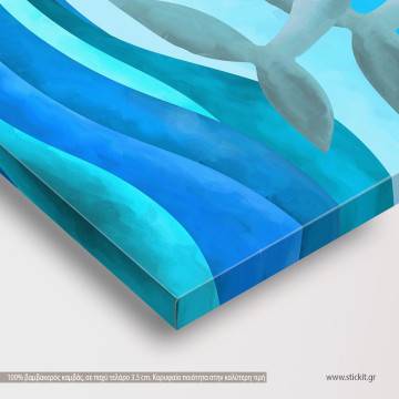 Canvas print Dolphins at moon The jump of the dolphin II View 1 2