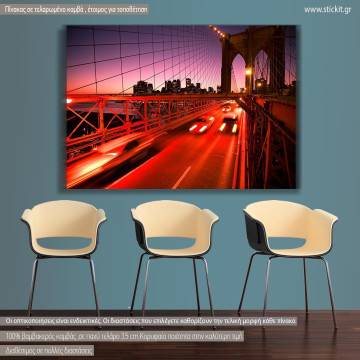 Canvas print Brooklyn bridge and Manhattan