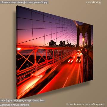Canvas print Brooklyn bridge and Manhattan 2