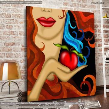 Canvas print Mela rossa in mano