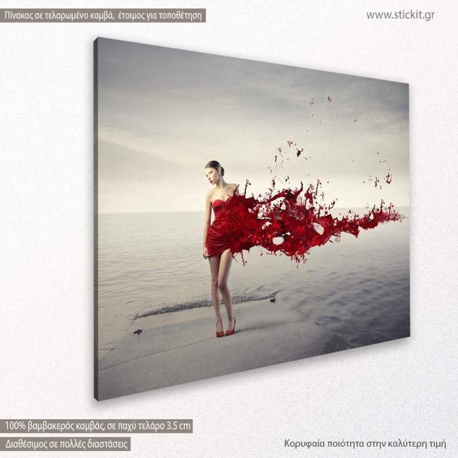 Red beauty, πίνακας σε καμβά, κοντινό