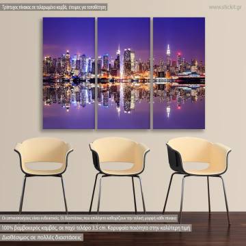 Canvas print New York reflections,  3 panels