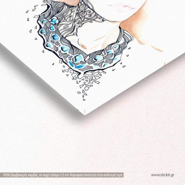 Canvas print Diamonds I, side