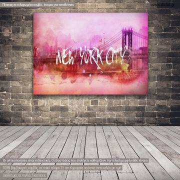 Πίνακας σε καμβά Νέα Υόρκη, Pink New York