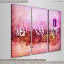 Canvas print Pink New York,  3 panels, side