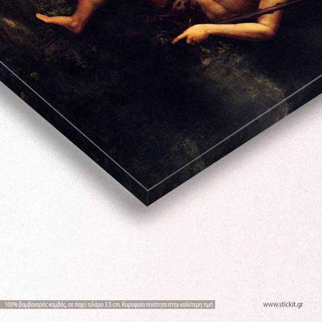 Saint John the baptist, Leonardo da Vinci, αντίγραφο - αναπαραγωγή πινακα σε καμβά, λεπτομέρεια