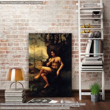 Πίνακας ζωγραφικής Saint John the baptist, Leonardo da Vinci, αντίγραφο σε καμβά