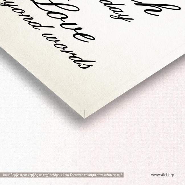 Live every moment, πίνακας σε καμβά, λεπτομέρεια