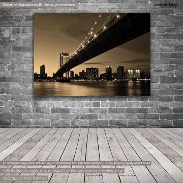 Canvas print  Manhattan bridge sepia