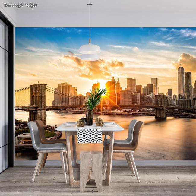  Brooklyn bridge & lower Manhattan, ταπετσαρία τοίχου, φωτογραφική