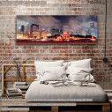 Canvas print Chicago lights panorama, panoramic
