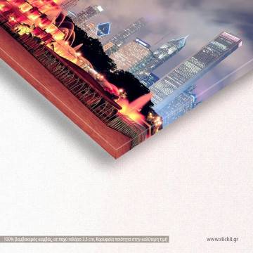 Canvas print Chicago lights panorama panoramic Framed canvas View 1 2