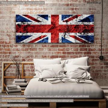Πίνακας σε καμβά Βρετανική σημαία, πανοραμικός