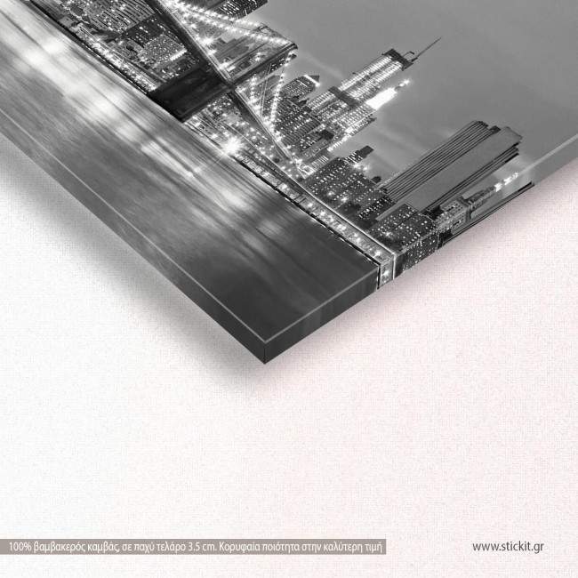 New York city grayscale, πίνακας σε καμβά, λεπτομέρεια