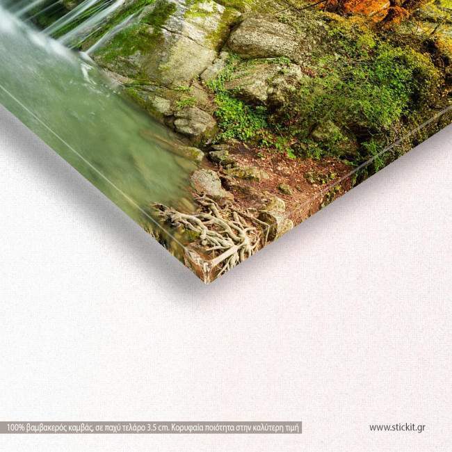 Canvas print Autumn creek, panoramic, side