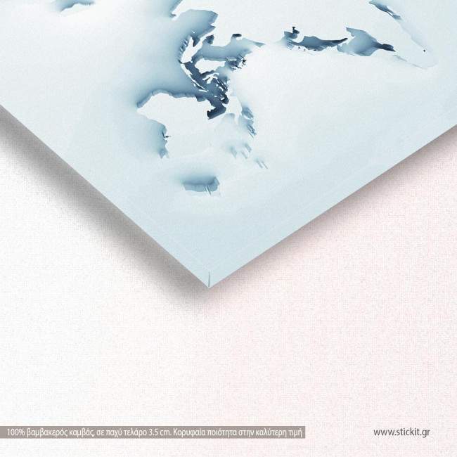 Canvas print World map 3d, panoramic, side