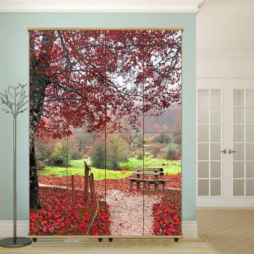 Red leafs αυτοκόλλητο  ντουλάπας