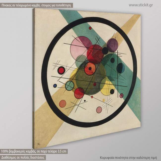 Πίνακας ζωγραφικής Circles in a circle, Kandinsky W., κοντινό