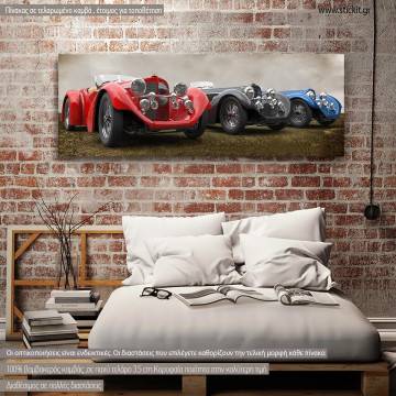 Canvas print Retro cars, panoramic